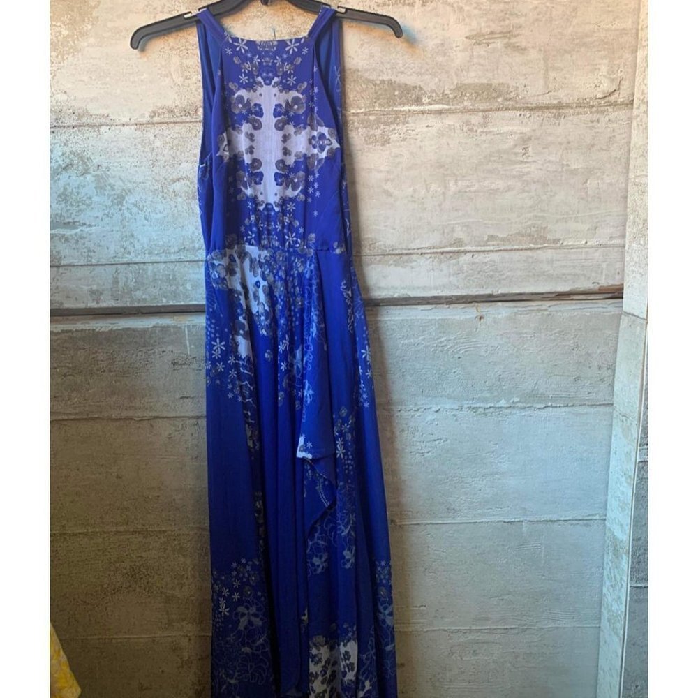 Eva Franco Anthropologie Blue Maxi Sleeveless Dress